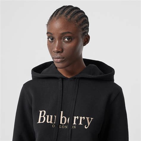 burberry archive logo embroidered hoodie|heavy weight hoodie Burberry.